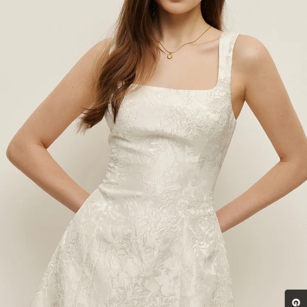 Commense Cream A-Line Sundress Square Neck XS